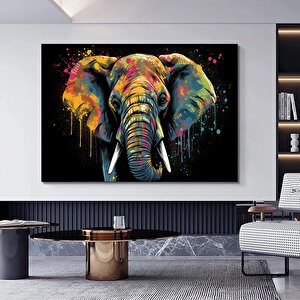 Modern Graffiti Fil Kanvası, Renkli Hayvan Sokak Sanatı, Ev Duvar Dekoru 90x180 cm