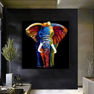 Soyut Renkli Fil Tablosu, Kanvas Baskı Duvar Sanatı, Oturma Odası Ve Yatak Odası Duvar Dekoru