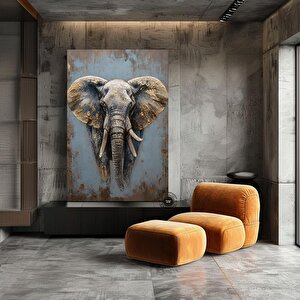 Altın Fil 3d Kanvas Tablo, Görkemli Afrika Vahşi Yaşam Dekoru, Asılı Hazır