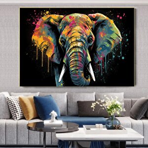 Modern Graffiti Fil Kanvası, Renkli Hayvan Sokak Sanatı, Ev Duvar Dekoru