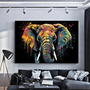 Modern Graffiti Fil Kanvası, Renkli Hayvan Sokak Sanatı, Ev Duvar Dekoru 50x70 cm