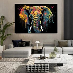 Modern Graffiti Fil Kanvası, Renkli Hayvan Sokak Sanatı, Ev Duvar Dekoru