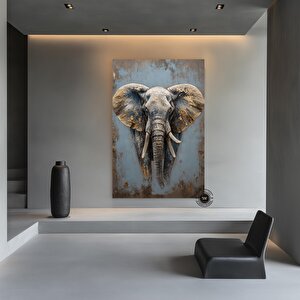 Altın Fil 3d Kanvas Tablo, Görkemli Afrika Vahşi Yaşam Dekoru, Asılı Hazır