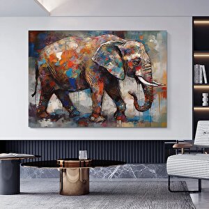 Güzel Afrika Fili Temalı Modern Tablo, Hayvan Sanatı Kanvası 90x180 cm