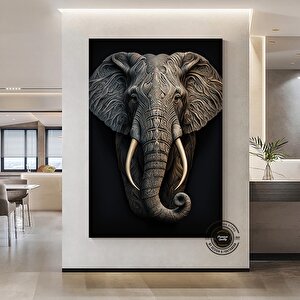 Siyah & Altın Fil Tablosu; Şık Fil Duvar Sanatı; Çok Renkli Kanvas; Hediye