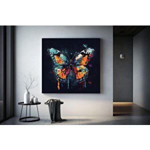 Renkli Kelebek Kanvas Duvar Sanatı; Hayvan Baskılı Kanvas; Kelebek Duvar Dekoru