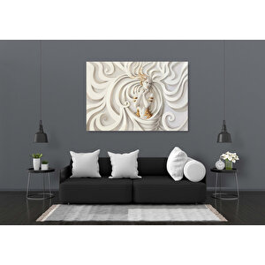 3d Çiçekli Kadın Kanvas – Soyut Çiçek Kadın Tablosu 90x180 cm