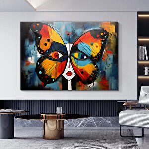 Pablo Picasso Stili Soyut Kelebek Kanvas Tablosu 150x290 cm