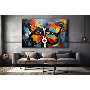 Pablo Picasso Stili Soyut Kelebek Kanvas Tablosu