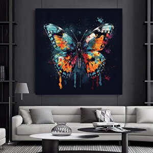 Renkli Kelebek Kanvas Duvar Sanatı; Hayvan Baskılı Kanvas; Kelebek Duvar Dekoru 50x50 cm