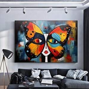 Pablo Picasso Stili Soyut Kelebek Kanvas Tablosu