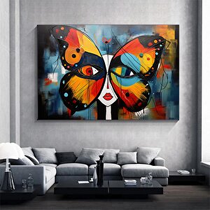 Pablo Picasso Stili Soyut Kelebek Kanvas Tablosu