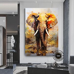 Renkli Fil Baskısı, Pop Art Kanvas Duvar Sanatı, Suluboya Fil Posteri, Pop Art Posteri 120x150 cm