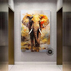 Renkli Fil Baskısı, Pop Art Kanvas Duvar Sanatı, Suluboya Fil Posteri, Pop Art Posteri 120x150 cm