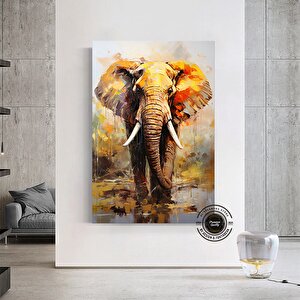 Renkli Fil Baskısı, Pop Art Kanvas Duvar Sanatı, Suluboya Fil Posteri, Pop Art Posteri