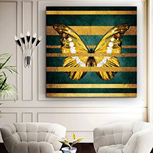 Altın Kelebek Kanvas Tablosu; Kelebek Ev Dekoru; Sarı Kelebek Sanatı; Altın Kelebek Ev Dekoru