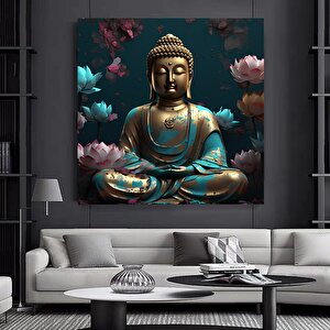 3d Çiçekli Kadın Kanvas – Soyut Çiçek Kadın Tablosu 60x60 cm