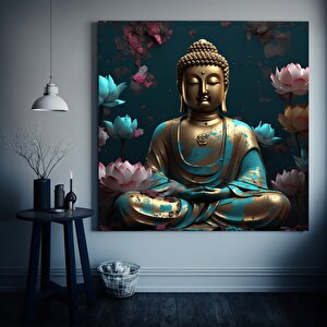 3d Çiçekli Kadın Kanvas – Soyut Çiçek Kadın Tablosu 60x60 cm