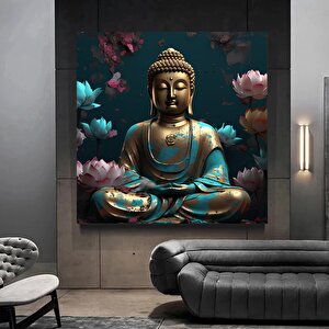 3d Çiçekli Kadın Kanvas – Soyut Çiçek Kadın Tablosu 70x70 cm