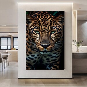 Leopar Kanvas Duvar Sanatı - Afrika Hayvan Sanatı - Safari Sanatı - Orman Kanvas Baskı - Büyük Kedi 50x70 cm