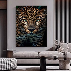 Leopar Kanvas Duvar Sanatı - Afrika Hayvan Sanatı - Safari Sanatı - Orman Kanvas Baskı - Büyük Kedi 60x90 cm