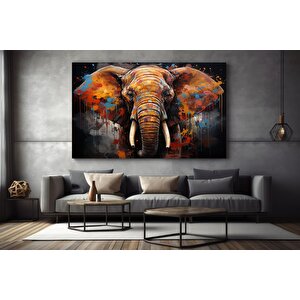 Modern Graffiti Fil; Duvar Sanatı Dekoru; Fil Kanvas Tablosu; Ofis Hediyesi