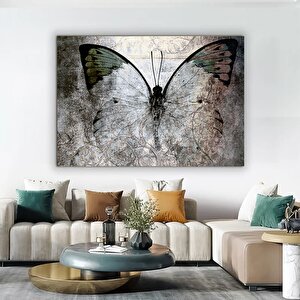 Soyut Kelebek Kanvas Tablosu – Asma Çerçeve Seçeneği, Ekstra Büyük Kanvas 120x150 cm