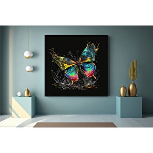 Renkli Kelebek Kanvas Duvar Sanatı, Hayvan Baskısı, Kelebek Duvar Dekoru, Renkli Kanvas
