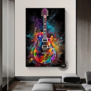 Gitar Kanvas; Gitar Duvar Dekor; Renkli Poster 70x100 cm