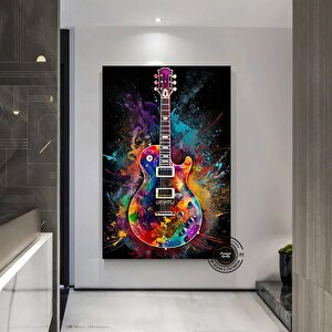 Gitar Kanvas; Gitar Duvar Dekor; Renkli Poster 70x100 cm