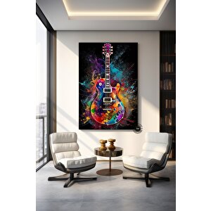 Gitar Kanvas; Gitar Duvar Dekor; Renkli Poster 70x100 cm