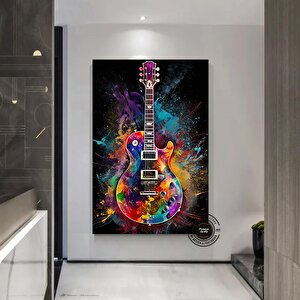 Gitar Kanvas; Gitar Duvar Dekor; Renkli Poster 100x200 cm