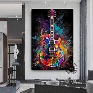 Gitar Kanvas; Gitar Duvar Dekor; Renkli Poster