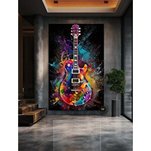 Gitar Kanvas; Gitar Duvar Dekor; Renkli Poster
