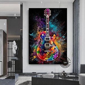 Gitar Kanvas; Gitar Duvar Dekor; Renkli Poster