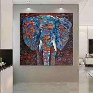 Soyut Renkli Fil Tablosu; Yatak Odanıza Yakışır