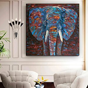 Soyut Renkli Fil Tablosu; Yatak Odanıza Yakışır