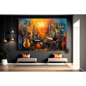 Keman Kanvas Baskı; Müziksever Hediyesi 90x180 cm