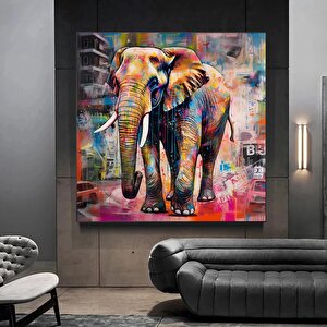 Graffiti Fil Kanvası, Graffiti Tarzı Baskı, Graffiti Duvar Sanatı 60x60 cm