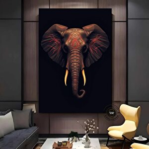Afrika Fil Kolajı, Afrika Kabile Tarzı Fil Temalı Kanvas Tablo