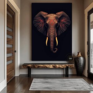 Afrika Fil Kolajı, Afrika Kabile Tarzı Fil Temalı Kanvas Tablo