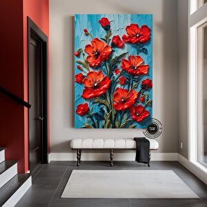 Renkli Lale Kanvas Tablosu, Renkli Çiçek Duvar Sanatı, Lale Sanatı, Renkli Baskı 30x40 cm