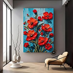 Renkli Lale Kanvas Tablosu, Renkli Çiçek Duvar Sanatı, Lale Sanatı, Renkli Baskı