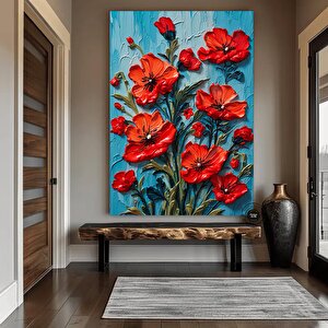 Renkli Lale Kanvas Tablosu, Renkli Çiçek Duvar Sanatı, Lale Sanatı, Renkli Baskı