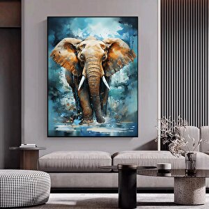 Modern Grafiti Sanatı Soyut Fil Kanvas Tablosu; Renkli Hayvan Resimleri; Ev Duvar Dekoru 90x180 cm