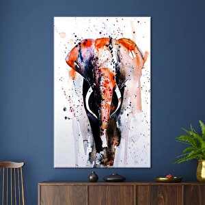 Renkli Fil Kanvası, Fil Tablosu, Kırmızı Fil Baskısı, Ev Dekoru