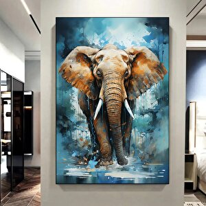 Modern Grafiti Sanatı Soyut Fil Kanvas Tablosu; Renkli Hayvan Resimleri; Ev Duvar Dekoru