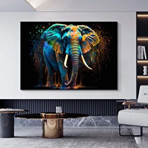 Banksy Tarzı Fil Kanvası, Pop Art Fil Posteri, Graffiti Fil Duvar Dekoru 70x100 cm