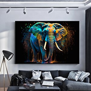 Banksy Tarzı Fil Kanvası, Pop Art Fil Posteri, Graffiti Fil Duvar Dekoru 40x60 cm