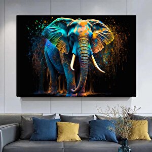 Banksy Tarzı Fil Kanvası, Pop Art Fil Posteri, Graffiti Fil Duvar Dekoru 40x60 cm